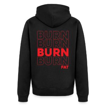 Burn Fat Training Workout Weightlifting - Unisex Premium Organic Zip Hoodie - black - Back - Nico (187cm)