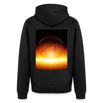 Basketball planet under the sun 🏀☀️ - Unisex Premium Organic Zip Hoodie - black - Back - Nico (187cm)