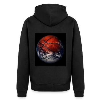 Le monde du basketball en une seule image 🏀🌍 - Veste à capuche bio Premium Unisexe - noir - Dos - Nico (187cm)