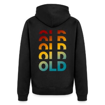 Vintage-Humor der alten Schule, den Großeltern lieben - Unisex Premium Bio Zip Hoodie - Schwarz - Hinten - Nico (187cm)