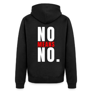 Non signifie pas de déclaration audacieuse Citation forte - Veste à capuche bio Premium Unisexe - noir - Dos - Nico (187cm)