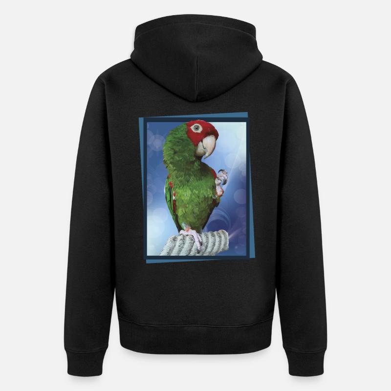 Perroquet à tête rouge - Veste à capuche bio Premium Unisexe - noir