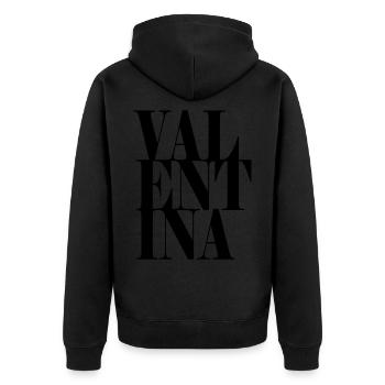 Valentina Nom Prénom Police moderne Word Art - Veste à capuche bio Premium Unisexe - noir - Dos - Nico (187cm)