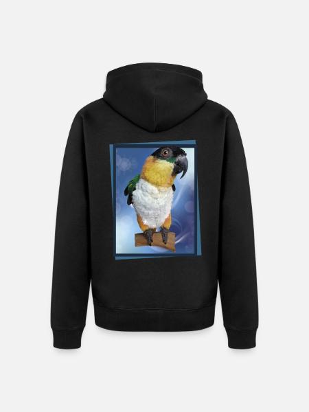 Der Schwarzkopf-Caique - Unisex Premium Bio Zip Hoodie - Schwarz