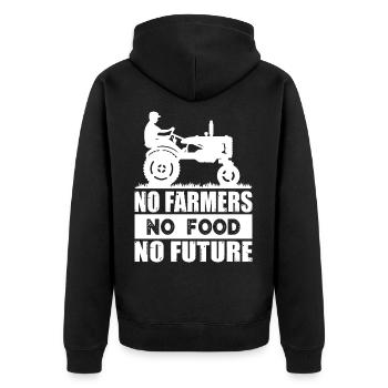 Pas d’agriculteurs, pas de nourriture, pas d’avenir Agriculteur Démo - Veste à capuche bio Premium Unisexe - noir - Dos - Nico (187cm)