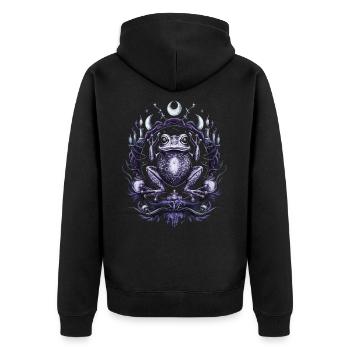 okkultismus Frosch Tarot Tarotkarten Mystisches - Unisex Premium Bio Zip Hoodie - Schwarz - Hinten - Nico (187cm)