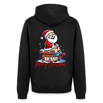 oh merde Joyeux Noël je déteste Noël moche - Veste à capuche bio Premium Unisexe - noir - Dos - Nico (187cm)
