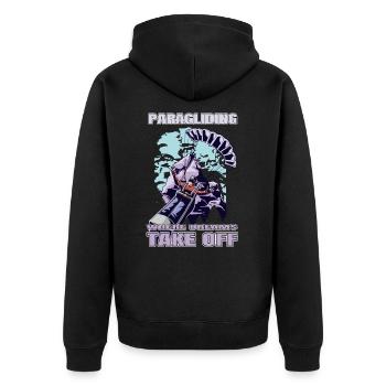 Paragliding – Where Dreams Take Off - Unisex Premium Organic Zip Hoodie - black - Back - Nico (187cm)