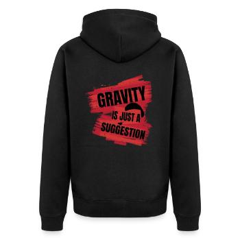 La gravité n’est qu’une suggestion – Parapente - Veste à capuche bio Premium Unisexe - noir - Dos - Nico (187cm)