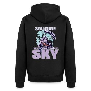 Solitude Up in the Sky – Paragliding - Unisex Premium Organic Zip Hoodie - black - Back - Nico (187cm)