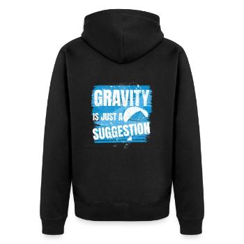 La gravité n’est qu’une suggestion – Parapente - Veste à capuche bio Premium Unisexe - noir - Dos - Nico (187cm)