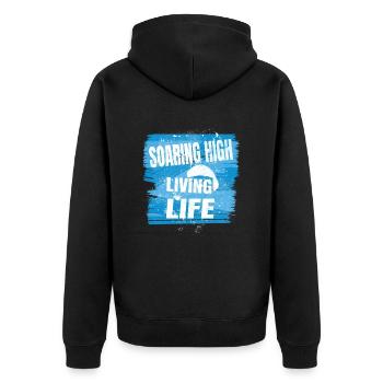 Soaring High Living Life – Paragliding Spirit - Veste à capuche bio Premium Unisexe - noir - Dos - Nico (187cm)