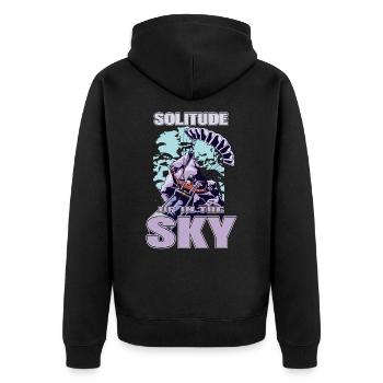 Solitude Up in the Sky – Paragliding - Unisex Premium Organic Zip Hoodie - black - Back - Nico (187cm)