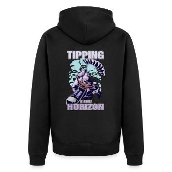 Tipping the Horizon – Paragliding Adventure - Unisex Premium Organic Zip Hoodie - black - Back - Nico (187cm)