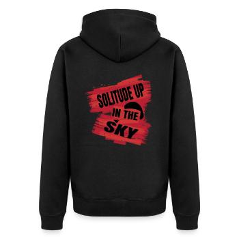 Solitude Up in the Sky – Paragliding Serenity - Unisex Premium Organic Zip Hoodie - black - Back - Nico (187cm)