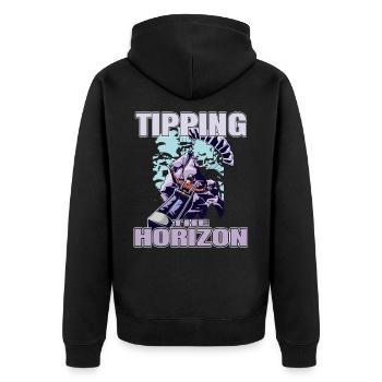 Tipping the Horizon – Paragliding Adventure - Unisex Premium Organic Zip Hoodie - black - Back - Nico (187cm)