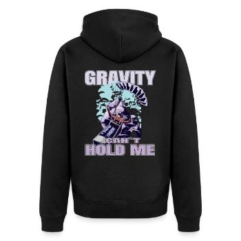 Gravity Can't Hold Me – Paragliding Design - Unisex Premium Organic Zip Hoodie - black - Back - Nico (187cm)