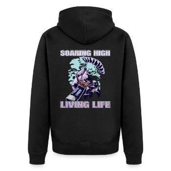 Soaring High Living Life – Parapente Design - Veste à capuche bio Premium Unisexe - noir - Dos - Nico (187cm)