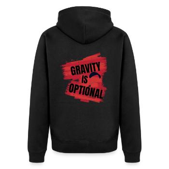 Gravity Is Optional – Paragliding Design - Unisex Premium Organic Zip Hoodie - black - Back - Nico (187cm)