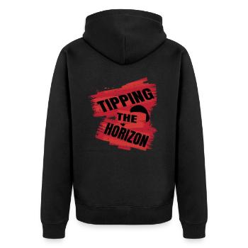 Tipping the Horizon - Paragliding Saying - Unisex Premium Organic Zip Hoodie - black - Back - Nico (187cm)