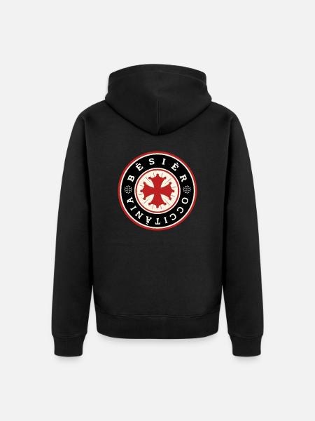 Logo bezier occitanie - Chaqueta con capucha prémium ecológica unisex - negro