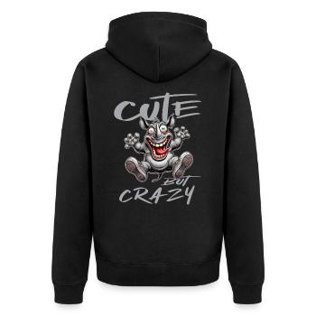 Mignon mais fou rhino style bande dessinée Motif drôle - Veste à capuche bio Premium Unisexe - noir - Dos - Nico (187cm)