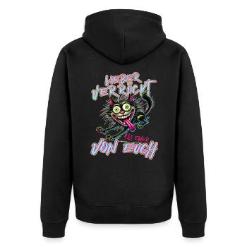 Chat fou Mieux fou que l’un d’entre vous - Veste à capuche bio Premium Unisexe - noir - Dos - Nico (187cm)