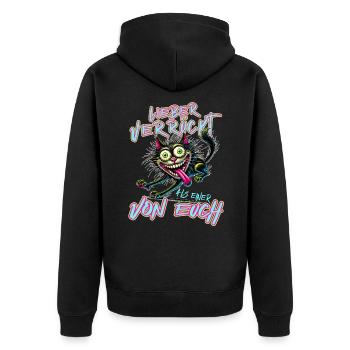 Chat fou Mieux fou que l’un d’entre vous - Veste à capuche bio Premium Unisexe - noir - Dos - Nico (187cm)