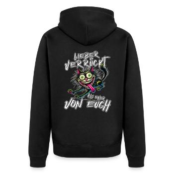 Chat fou Mieux fou que l’un d’entre vous - Veste à capuche bio Premium Unisexe - noir - Dos - Nico (187cm)