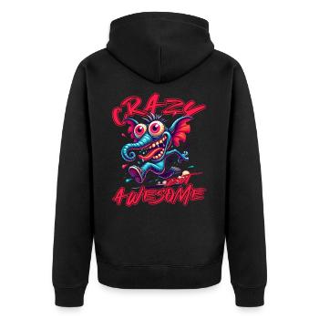 Crazy but Awesome - Style bande dessinée éléphant - Veste à capuche bio Premium Unisexe - noir - Dos - Nico (187cm)