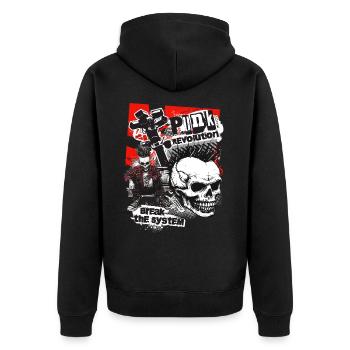 Punk Punk Rock Crâne Punk Punk Rocker Rock - Veste à capuche bio Premium Unisexe - noir - Dos - Nico (187cm)