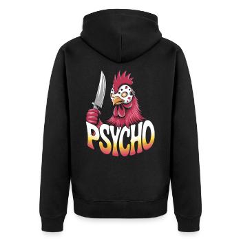 Psycho alarme dans le poulailler - Veste à capuche bio Premium Unisexe - noir - Dos - Nico (187cm)
