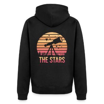 Regarder les étoiles - télescope la nuit - Veste à capuche bio Premium Unisexe - noir - Dos - Nico (187cm)