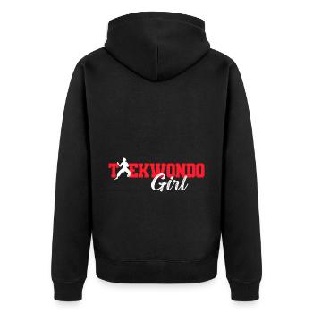 TKD Korean Martial Arts Tae Kwon - Unisex Premium Bio Zip Hoodie - Schwarz - Hinten - Nico (187cm)