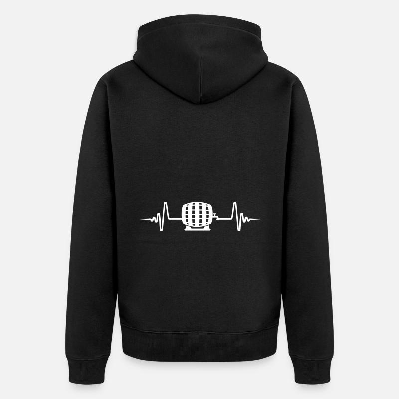 Bierfass puls - Unisex Premium Bio Zip Hoodie - Schwarz