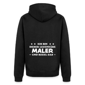 Maler Witz Spruch Meister Lackierer Maler Geschenk - Unisex Premium Bio Zip Hoodie - Schwarz - Hinten - Nico (187cm)