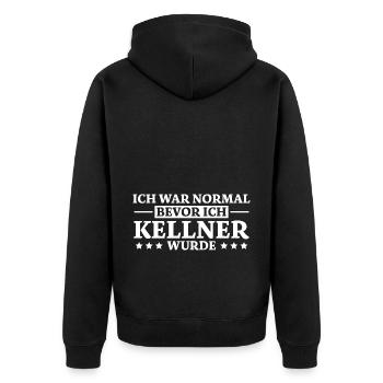 Kellner Spruch Restaurant Lustige Kellner Geschenk - Unisex Premium Bio Zip Hoodie - Schwarz - Hinten - Nico (187cm)