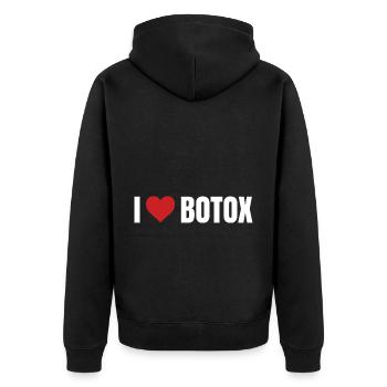 Botox - Unisex Premium Bio Zip Hoodie - Schwarz - Hinten - Nico (187cm)