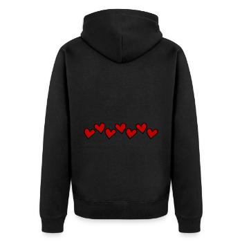 Symbole de l’amour des cœurs - Veste à capuche bio Premium Unisexe - noir - Dos - Nico (187cm)