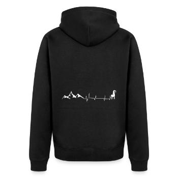 Goat - Heartbeat - Mountain - (7) - Unisex Premium Organic Zip Hoodie - black - Back - Nico (187cm)