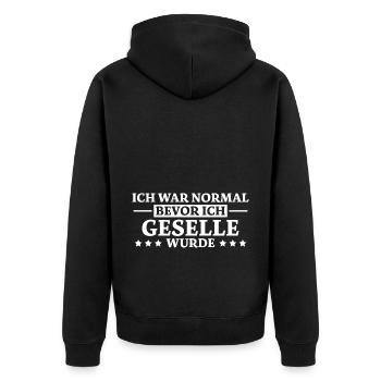 Geselle Spruch Lustiges Gesellenprüfung Geschenk - Unisex Premium Bio Zip Hoodie - Schwarz - Hinten - Nico (187cm)