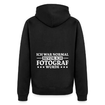 Fotograf Spruch Foto Lustiges Fotograf Geschenk - Unisex Premium Bio Zip Hoodie - Schwarz - Hinten - Nico (187cm)