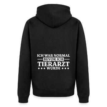 Tierarzt Spruch Beruf Lustiges Tierarzt Geschenk - Unisex Premium Bio Zip Hoodie - Schwarz - Hinten - Nico (187cm)