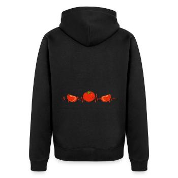 Tomate - Unisex Premium Bio Zip Hoodie - Schwarz - Hinten - Nico (187cm)