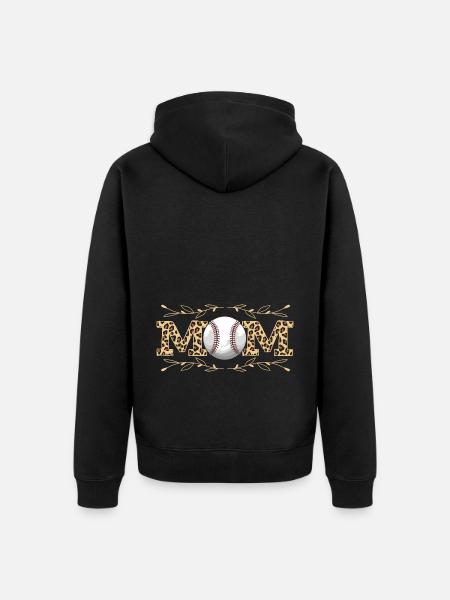 Leopard Baseball-Mutter Frauen Baseball-Mama - Unisex Premium Bio Zip Hoodie - Schwarz