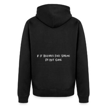 Goth Quand Il Faut Un Faux Sourire Aller - Veste à capuche bio Premium Unisexe - noir - Dos - Nico (187cm)