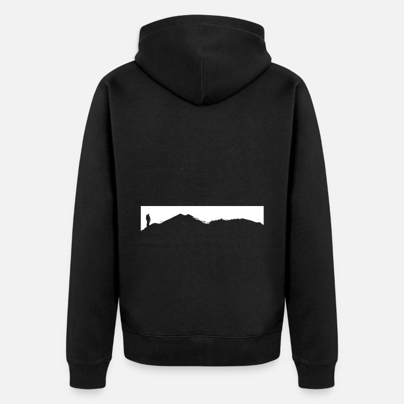 Berg - Wanderer - (2) - Unisex Premium Bio Zip Hoodie - Schwarz