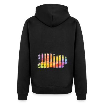 Colorfol Piano Art Music Keys Keyboard - Unisex Premium Organic Zip Hoodie - black - Back - Nico (187cm)