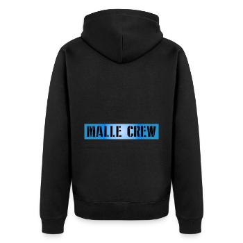 Malle Crew - Unisex Premium Organic Zip Hoodie - black - Back - Nico (187cm)