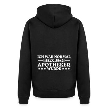 Apotheker Spruch Beruf Lustiges Apotheker Geschenk - Unisex Premium Bio Zip Hoodie - Schwarz - Hinten - Nico (187cm)